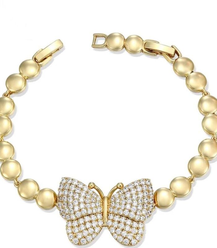 ALTIN KAPLAMA KELEBEK EZME  BİLEKLİK